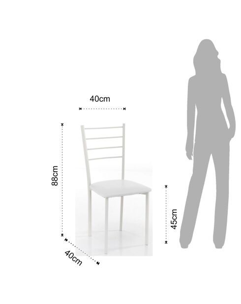 4 Chaises just blanches - 88x40x40 cm