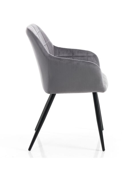 2 Chaises denver grises - 83x55x60 cm