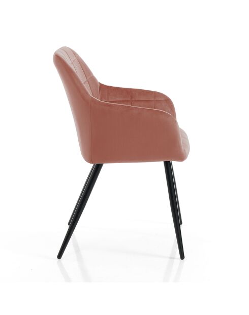2 Chaises denver rose/noir - 83x55x60 cm