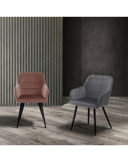 2 Chaises denver grises - 83x55x60 cm