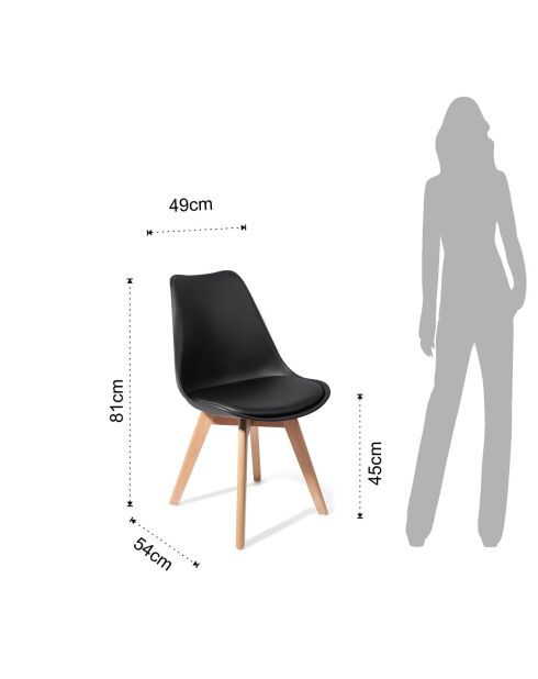 4 Chaises kiki evo noires - 81x49x54 cm
