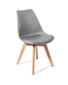 4 Chaises kiki evo grises - 81x49x54 cm