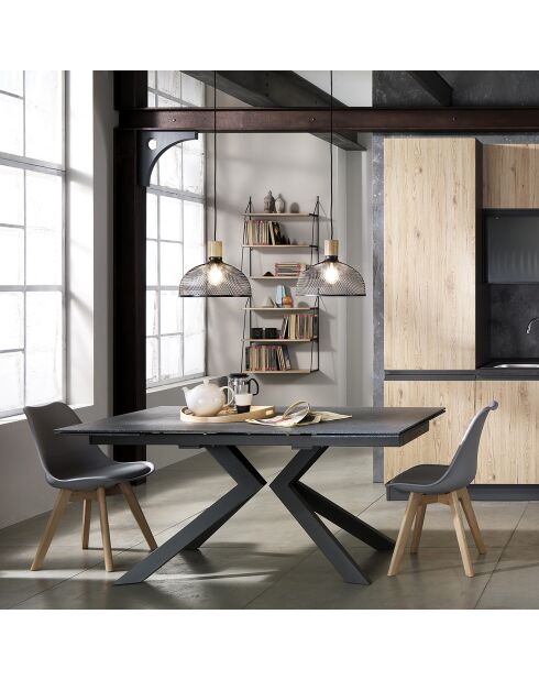 4 Chaises kiki evo grises - 81x49x54 cm