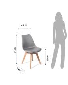 4 Chaises kiki evo grises - 81x49x54 cm