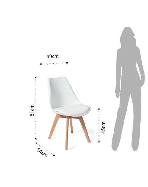 4 Chaises kiki evo blanches - 81x49x54 cm