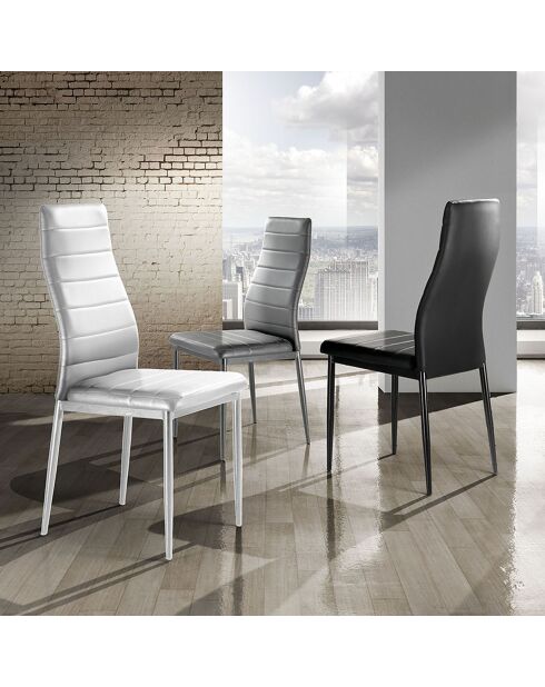 4 Chaises tapissées camaro grises - 94x41x54 cm