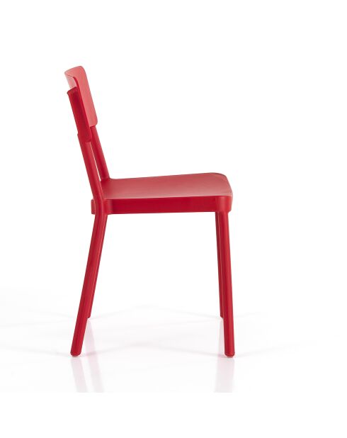 4 Chaises d'intérieur/extérieur anja rouges - 81.5x43x50 cm