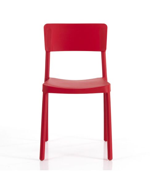 4 Chaises d'intérieur/extérieur anja rouges - 81.5x43x50 cm