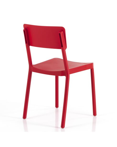 4 Chaises d'intérieur/extérieur anja rouges - 81.5x43x50 cm