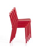 4 Chaises d'intérieur/extérieur anja rouges - 81.5x43x50 cm