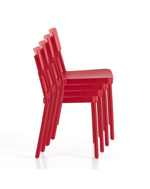 4 Chaises d'intérieur/extérieur anja rouges - 81.5x43x50 cm