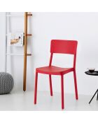 4 Chaises d'intérieur/extérieur anja rouges - 81.5x43x50 cm