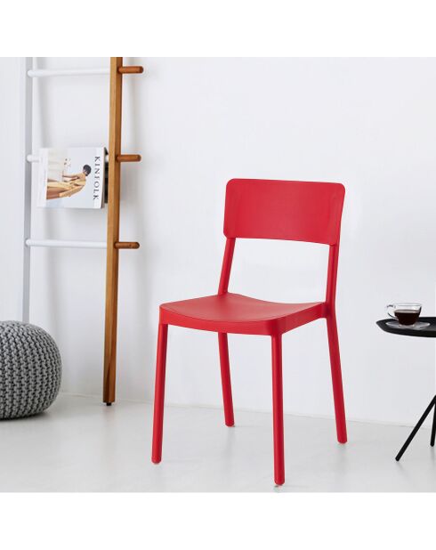 4 Chaises d'intérieur/extérieur anja rouges - 81.5x43x50 cm