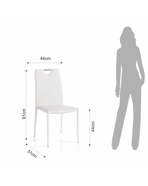 4 Chaises sara blanches - 91x44x51 cm