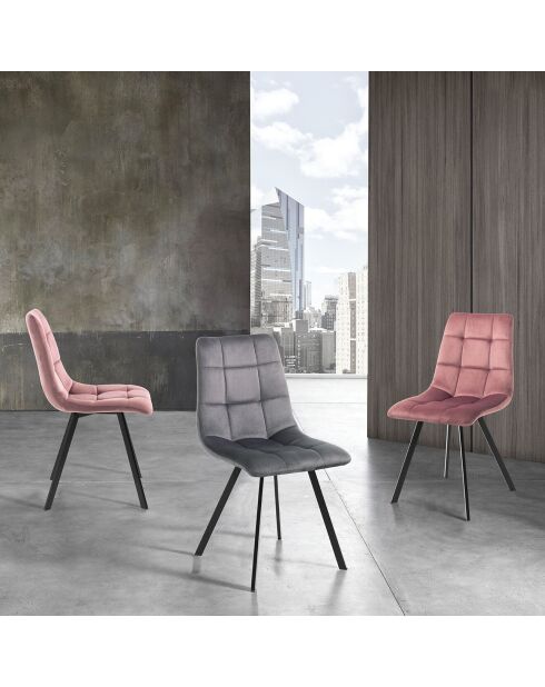 4 Chaises toffee grises - 87x44x56cm