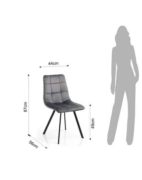 4 Chaises toffee grises - 87x44x56cm