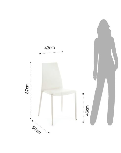 4 Chaises lion blanches - 87x43x50 cm