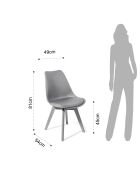 4 Chaises kiki evo grises - 81x49x54 cm