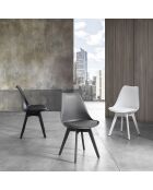 4 Chaises kiki evo grises - 81x49x54 cm