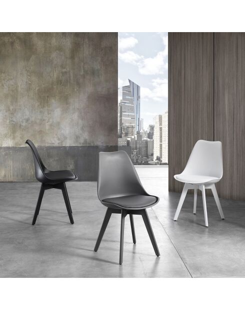 4 Chaises kiki evo grises - 81x49x54 cm
