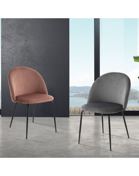 4 Chaises selly grises - 76x53x56cm