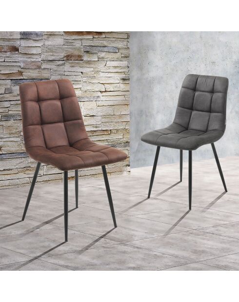4 Chaises toffee marron - 87x44x56cm