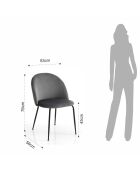 4 Chaises selly grises - 76x53x56cm