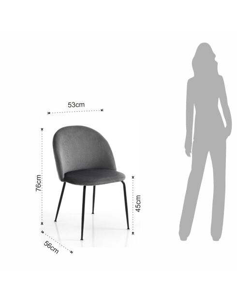 4 Chaises selly grises - 76x53x56cm