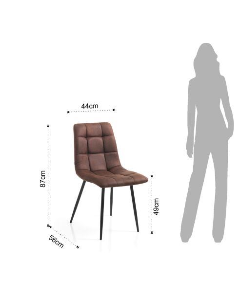 4 Chaises toffee marron - 87x44x56cm