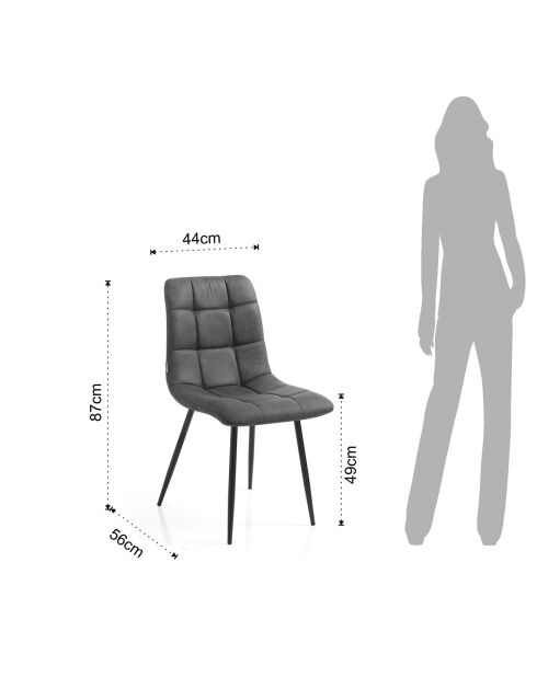 4 Chaises toffee grises - 87x44x56cm