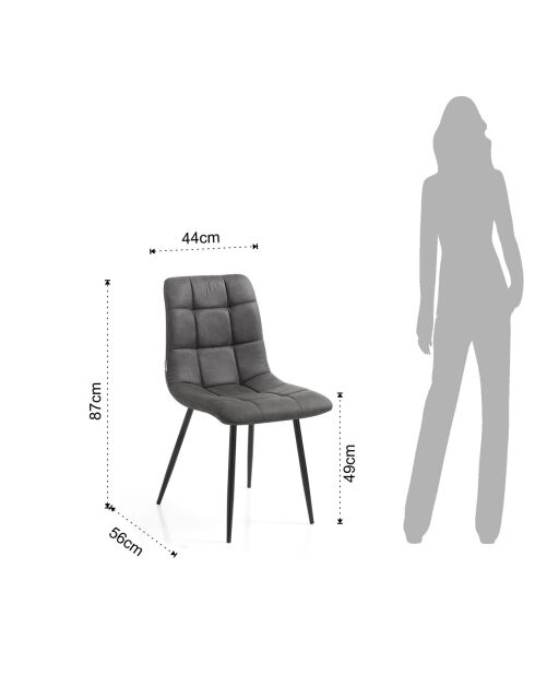 4 Chaises toffee grises - 87x44x56cm