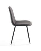 4 Chaises gale gris/noir - 86x44x51 cm