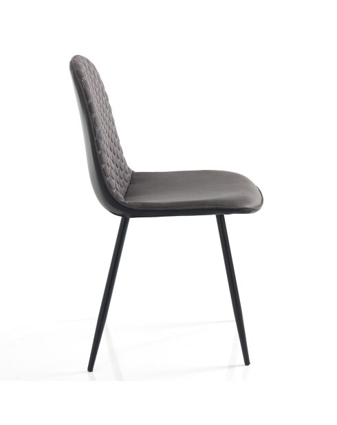 4 Chaises gale gris/noir - 86x44x51 cm