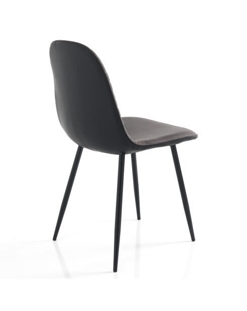 4 Chaises gale gris/noir - 86x44x51 cm