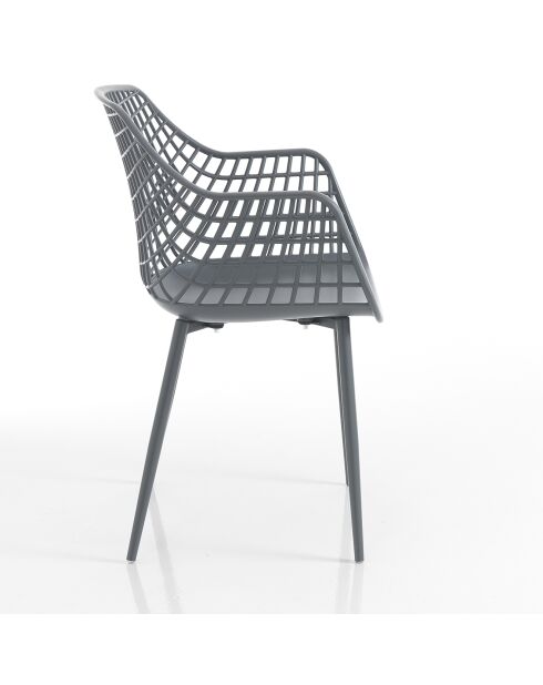 4 Chaises d'intérieur/extérieur nairobi grises - 85x57x56 cm