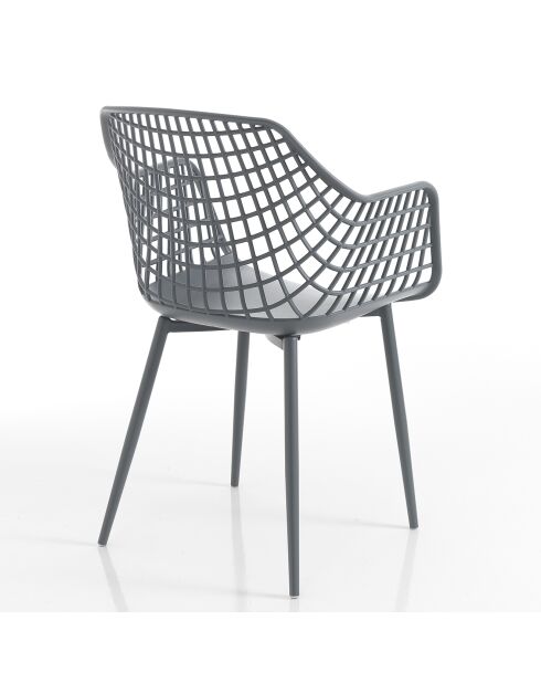 4 Chaises d'intérieur/extérieur nairobi grises - 85x57x56 cm