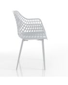 4 Chaises d'intérieur/extérieur nairobi blanches - 85x57x56 cm