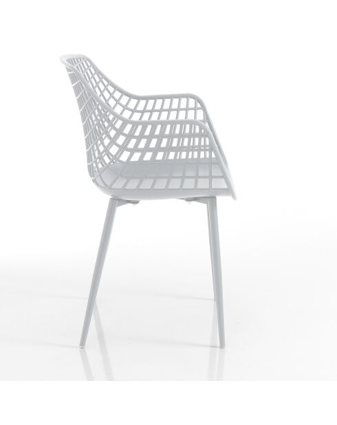4 Chaises d'intérieur/extérieur nairobi blanches - 85x57x56 cm