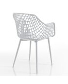 4 Chaises d'intérieur/extérieur nairobi blanches - 85x57x56 cm