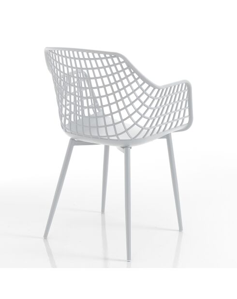 4 Chaises d'intérieur/extérieur nairobi blanches - 85x57x56 cm