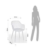 4 Chaises d'intérieur/extérieur nairobi blanches - 85x57x56 cm