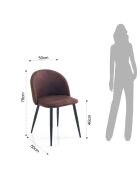 4 Chaises new kelly marron - 78x50x50 cm