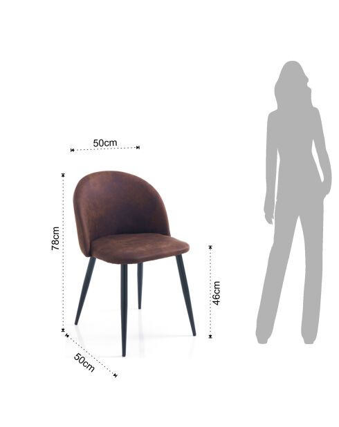 4 Chaises new kelly marron - 78x50x50 cm