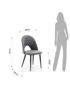 4 Chaises nail grises - 87x48x54cm