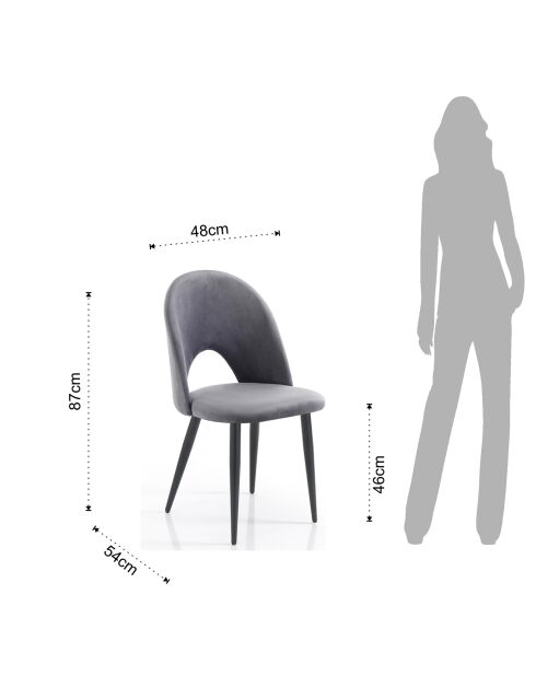 4 Chaises nail grises - 87x48x54cm