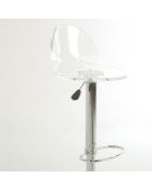 2 Tabourets de bar susy chrome/transparent - 56/78x40x41 cm