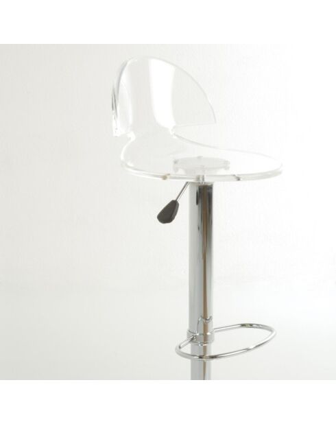 2 Tabourets de bar susy chrome/transparent - 56/78x40x41 cm