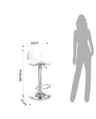 2 Tabourets de bar susy chrome/transparent - 56/78x40x41 cm