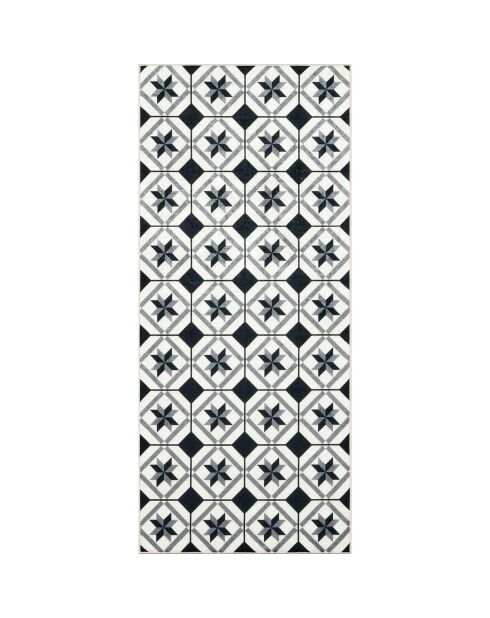 Tapis Azulejo 754 noir - 50x100 cm