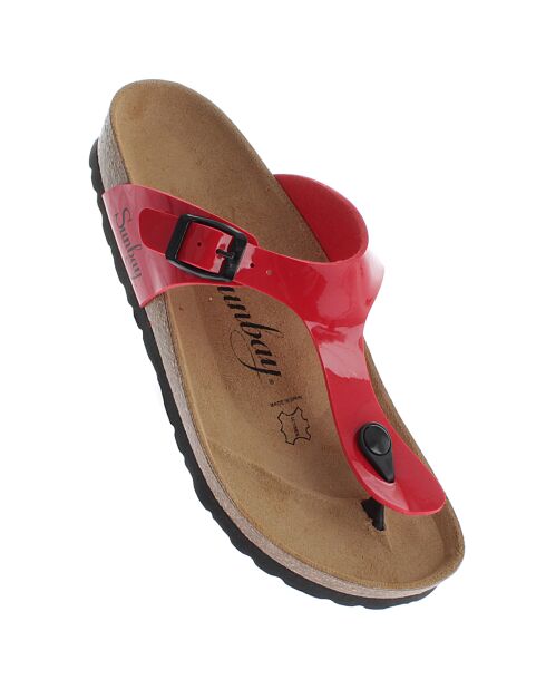 Mules Camelia rouge/marron